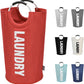 DOKEHOM 125L X-Large Collapsible Washing Laundry Basket Bag (7 Colors) for Bedroom, Fabric (Red, XL)