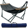 Tranquillo Universal Hammock with Stands Electro Static Coated Steel, Adjustable Foldable Hammock Stand with 2 Layered Polyester Net and Carry Bag for 2 Persons (Canvas - Grey)