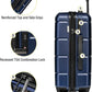 KYME Suitcases with Wheels Hardshell 30 Inch Luggage TSA Approved Large Checked Luggage Durable Travel Rolling Suitcase with Cup Holder for Women Men Navy