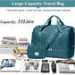 Travel Duffel Bag for Women, Carry-on Overnight Weekender Bags with Wet Pocket & Toiletry Bag, For Spirit Airlines 18x14x8 Personal Item Bag,Small,Peacock Blue