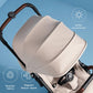 Silver Cross Jet 5 - Full Size TSA Approved Infant & Toddler Travel Stroller - Lightweight, Compact & Easy to Fold, with All-Terrain Wheels and One Hand Full Flat Recline (Almond White)