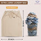 LFH Home Cotton Canvas Large Laundry Bag with Handle, Heavy Duty Drawstring Closure Washable Laundry Bags School Travel, Home, Hotel, College Dorm, Organizer Sack, Toys Clothes 20x30-Natural