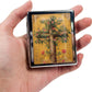 8‑Compartment Metal Pill Box Organizer – Portable Medicine Case 3″×2.6″ | Food‑Grade Dividers | Secure Snap Button Lid | Travel & Gift for Seniors (Floral Cross of Life)
