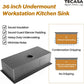 36 Inch Workstation Kitchen Sink, TECASA Undermount Deep Single Bowl, 16 Gauge Stainless Steel with Integrated Ledge and Accessories, World-Class Manufacturing Standard (18" x 36" x 10")