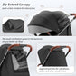 Tinyiota Baby Stroller, Infant Stroller with Large UPF 50+ Canopy,Luxury Pram Strollers with Leather Handle & Spacious Seat, One-Hand Foldable Pushchair, Toddler Carriage with Lie-Flat Mode(Black)