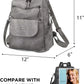 PU Leather Backpack Purse for Women Fashion Multipurpose Design Handbag Ladies Shoulder Bags Travel Backpack Grey