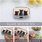 Metal 2 Compartment Pill Organizer Travel Friendly Portable Compact Pill Box Cute Pill Case to Hold Vitamins,Fish Oil,Supplements,Meds,Tablet for Purse,Pocket. (Three Cats)