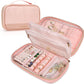 emissary Jewelry Organizer Case Travel Jewelry Storage Bag for Necklace, Earrings, Rings, Bracelet, Valentines Day Gifts, Earring Storage, Necklace Storage, Pouch Bag Accessories for Travel (Pink)