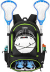 LARIPOP Lacrosse Bag Extra Large Backpack with Stick Holders & Helmet Compartment for Men Women Youth