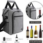 ALLCAMP 4 Bottle Wine Gift Bag - Insulated Tote Cooler, Adjustable Strap, Includes 4 Wine Glasses, Napkins & Corkscrew, Portable Travel Gifting(Gray)
