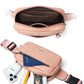 2L Fanny Packs Everywhere Belt Bag Small Fashion Crossbody Waist Pack Faux Leather Waterproof Sling Chest Bag For Women Trendy Pink