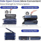 3 Piece Luggage Set 100% PC Hardshell, Front Opening Expandable Suitcase (20/24/28) with Laptop Compartment & Free Custom PVC Covers, Lightweight Spinner Wheels TSA Lock (Navy Blue)