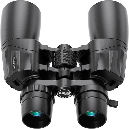 10-30x50 Zoom Binoculars for Adults, High Powered Military Binoculars for Bird Watching Traveling Hunting Concerts with Large View,BAK4,FMC Lens,Clear Low Light Vision at Night