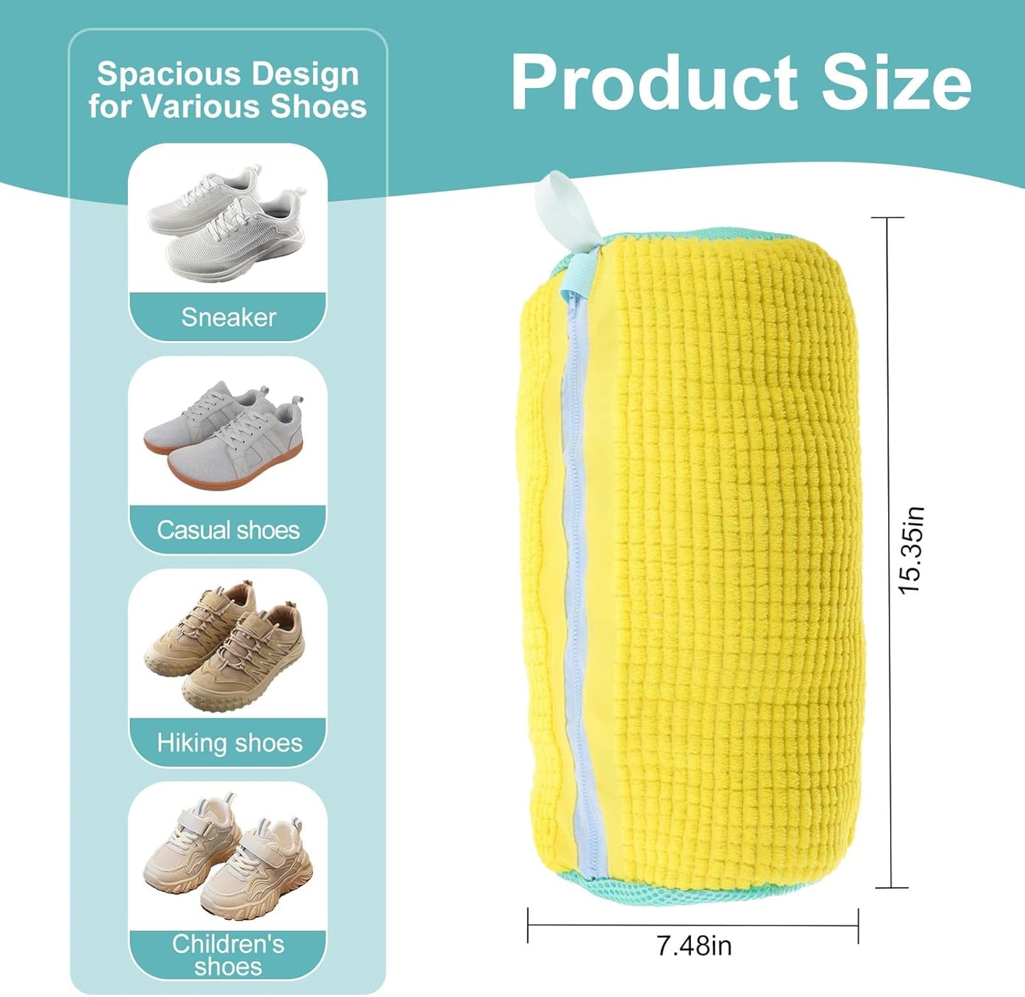 2PCS Shoe Washing Machine Bag, Durable Shoe Bag for Washing Machine, Fits All Shoe Sizes, Easy to Use Cleaning Bag