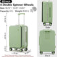 mixi Carry On Luggage with Cup Phone Holder and Charger Hard Shell Suitcases with Spinner Wheels, 20 Inch Avocado Green
