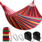 ANYOO Cotton Hammock Portable Camping Hammocks for Hanging Sturdy Garden Comfortable Fabric Hammock with Tree Straps Up to 660lbs with Travel Bag for Camping Outdoor/Indoor Patio Backyard