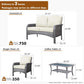 HOOOWOOO Patio Furniture Set,4 Pieces Outdoor Conversation Set,All Weather Wicker Loveseat Sofa Set with High Back Chairs Table,Beige