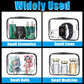 12 Pcs Clear Makeup Bag PVC Waterproof Zippered Clear Cosmetic Toiletry Makeup Carry Pouch for Women Men Vinyl Plastic Organizer Case for Vacation Bathroom (Small, Black)