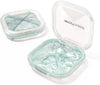 1 Pack Small Green Pill Organizer, 4 Compartments, Compact Stylish Cute Travel Camping Pill Box Daily Medicine Pill Case, Portable and Moistureproof to Store Vitamins, Medication and Supplements