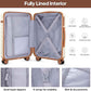 UKEIN Luggage Sets 3 Piece, Carry On Luggage 20In With Spinner Wheels,PC Hardside Suitcase Set with TSA Lock,Durable Carry On Suitcase With Travel Backpack for Men (Cream, 3 piece set (BP/20inch))