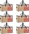 VENO 6 Pack Moving Bags, Comforter and Blanket Storage Bags for Closet, Moving Boxes, Boxes with Lids Alternative, College Dorm Packing Supplies, Foldable Heavy-Duty Tote with Window (Clear, 6 Pack)