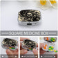 Metal 2 Compartment Pill Organizer Travel Friendly Portable Compact Pill Box Cute Pill Case,for Pocket Wallets Daily Portable Medicine Vitamin Tablet Storage (The Skeleton in The Vortex)