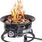 Outland Living Portable Propane Fire Pit, 19-inch, 58,000 BTU with Fire Pit Cover & Carry Kit, Smokeless Gas Firebowl | Perfect for Camping, Patio, Backyard, Tailgating, Deck, RV| Black 893 Deluxe