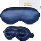 ZIMASILK Adjustable 22 Momme 100% Mulberry Silk Sleep Mask, Upgraded 3D Contoured Cup Eye Mask for Sleeping, Super Soft & Breathable Blindfold, Blackout for Deep Sleeping (Navy Blue)