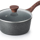 SENSARTE Nonstick Saucepan with Lid, 2.0 Quarts Small Pot with Swiss Granite Coating, Stay-cool Handle, Handy Sauce Pot Small Kitchen Cooking Pot, Induction Comptable, Free of Intentionally Added PFOA