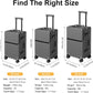 2-Piece Hardshell Zipperless Luggage Set, 20/26" Aluminum Frame Hardshell Spinner Luggage, Airline Approved Carry-On Luggage, TSA Lock, 360° Quiet Wheels With Cup Holder (grey)