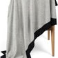 Jet&Bo Luxurious Cashmere Merino Blend Travel Blanket, Airplane-Ready in Packable Pouch, Soft, Lightweight and Breathable (Gray and Charcoal)