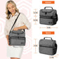 OPUX Lunch Box For Men Women, Insulated Large Lunch Bag Adult Work, Double Decker Lunchbox Meal Prep Dual Compartment Leakproof Lunch Cooler, Soft Lunch Pail Tote Boys Girls Kids School, Heather Gray