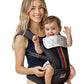 Baby Carrier with Hip Seat, BeBeBus 2-in-1 Ergonomic Newborn to Toddler Carrier up to 44 lbs, Detachable Hands-Free for Infant, All Season Forward-Facing Carry, Fits Waist Sizes up to 38 inch (Black)