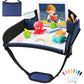 COOLBEBE Kids Travel Tray for Toddler Car Seat, Travel Tray for Airplane, Toddler Car Seat Lap Tray, Carseat Table Tray for Kids Travel Activities (Navy Blue)