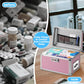 11 x 7 x 8.3 Inch Lockable Storage Box with Combination Lock, Portable Safe for Documents, Medicine, Cash & Valuables, Medicine Lock Box with Label Slot for Home, Office & Travel - Pink