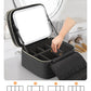 Relavel Makeup Bag with LED Mirror, Small Travel Makeup Case with Rechargeable Lighted Mirror 3 Color Lights, Double Layer Cosmetic Box Makeup Brush Lipstick Holder Organizer for Women, Black
