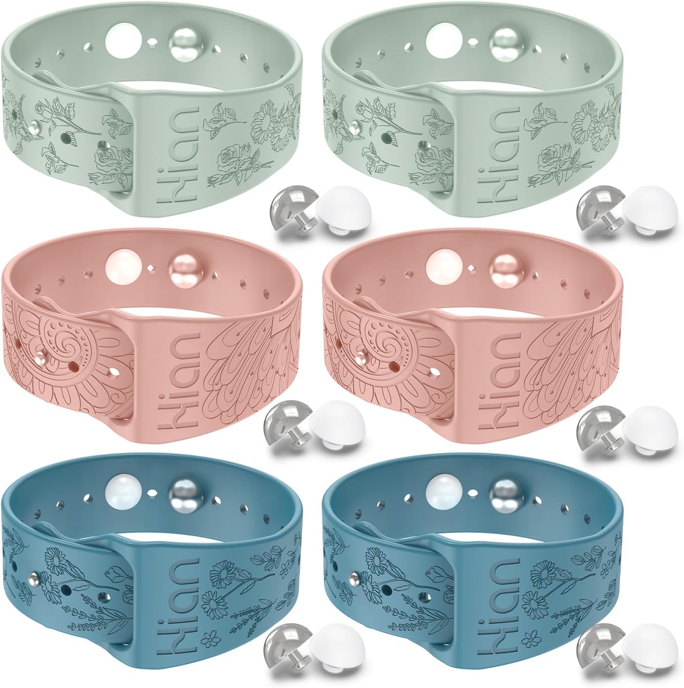 Motion Sickness Bands Anti Nausea Acupressure Wristband Sea Sickness Wristbands Nausea Bands(3Pairs-Beryl+Pink+Bule)
