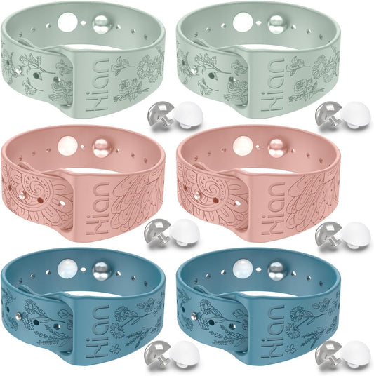 Motion Sickness Bands Anti Nausea Acupressure Wristband Sea Sickness Wristbands Nausea Bands(3Pairs-Beryl+Pink+Bule)