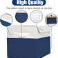 Large 22 Quart Linen Fabric Foldable Storage Bin Cube Organizer Basket with Flip-Top Lid & Handles, Clothes Blanket Box for Home, Office, Closet, Navy Blue & White, 4 Pack 14.6 x 9.5 x 9.5