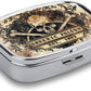 Metal 2 Compartment Pill Organizer Travel Friendly Portable Compact Pill Box Cute Pill Case to Hold Vitamins,Fish Oil,Supplements,Meds,Tablet for Purse,Pocket. (1492.)