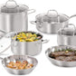 Guy Fieri's Flavortown 10-Piece Stainless Steel Cookware Set - Includes Frying Pans, Saucepans, Saute Pan and Stock Pot - Pots and Pans, Oven-Safe up to 500F