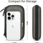 Silver-Gray Shockproof Hard EVA Carrying Case Travel Pouch for External Hard Drive, Power Bank, Cell Phone, Cable, Cord - Portable Small Electronic Accessories Organizer Storage Zipper Pouch