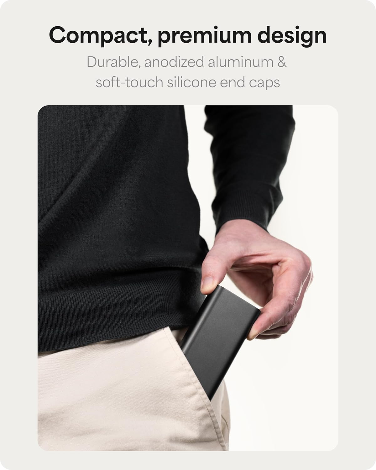 Mophie Powerstation 10,000mAh Power Bank (Gen 3) – Ultra-Fast USB-C PD, 30W Output, Charges 2 Devices, Up to 2 Phone Charges, LED Indicator, Compact & Portable, Premium Anodized Aluminum Body, Black - Roamly