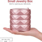 CONBOLA Travel Jewelry Case Box, Small Jewelry Organizer Earring Holder for Women, 5-Layer Rotating Jewelry Storage Tray with Lid for Bracelets Rings Bracelets