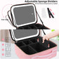 Lighted Makeup Case with Mirror, Adjustable Dividers - Portable Cosmetic Organizer Bag for Travel