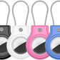 Waterproof Airtag Holder,4 Pack Airtag Case with Secure Lock,Airtags Keychain for Apple Air tags,Anti-Lost Protective Case Air tag Accessories for GPS Tracker Luggage,Bag,Key,Pet-Black/White/Pink/Blue