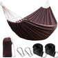 ANYOO Cotton Hammock Portable Camping Hammocks for Hanging Sturdy Garden Comfortable Fabric Hammock with Tree Straps Up to 660lbs with Travel Bag for Camping Outdoor/Indoor Patio Backyard