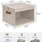 StorageWorks Storage Bins with Lid and Clear Window, Fabric Storage Boxes with Lids, Stackable Basket for Shelves, Closet Organizer and Storage Bins, Brown and Beige, Jumbo, 4-Pack