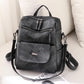 PU Leather Backpack Purse for Women Fashion Multipurpose Design Handbag Ladies Shoulder Bags Travel Backpack Black