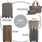 Joyway Luggage Set 3 Piece Suitcase Sets with Spinner Wheel,Hardside Expandable Travel Laggage with TSA Lock (13/20/24/28 Grey brown